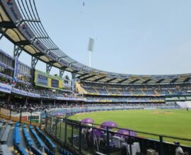A baseball stadium filled with lots of people