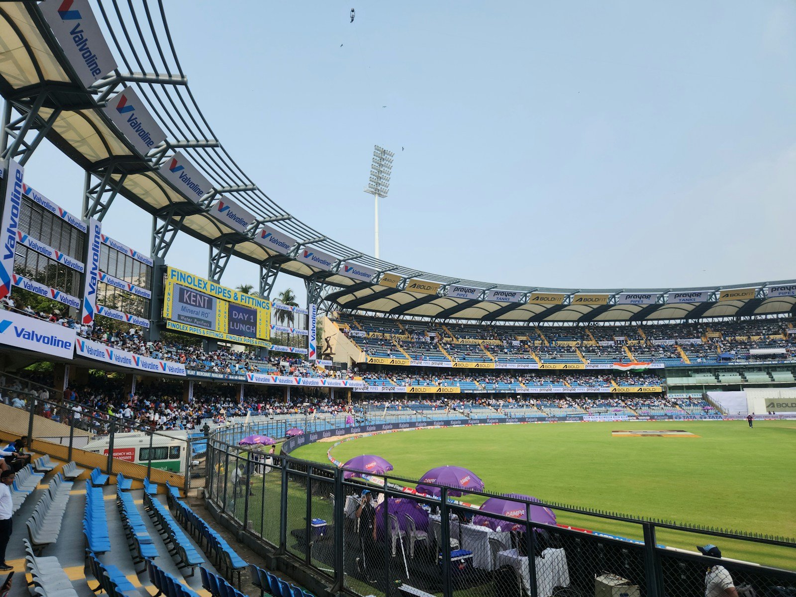 A baseball stadium filled with lots of people