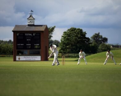 group of person playing cricket